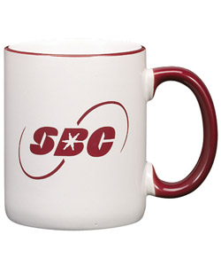 12 oz Ceramic Mug with Colored Rim 