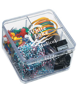 Square Clear Case with Office Supplies