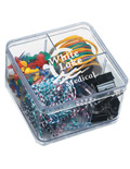 Square Clear Case with Office Supplies