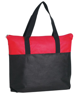 Non-Woven Two Tone Zippered Tote