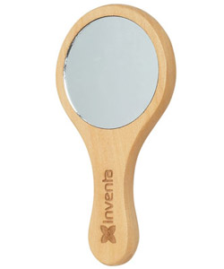 Wooden Small Round Hand Mirror