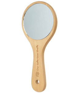 Wooden Medium Round Hand Mirror