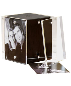 Metropolitan Leather and Acrylic Photo Cube