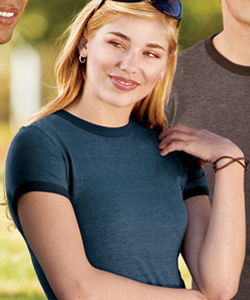 District Threads&amp;#65533; Ladies Heathered Jersey Ringer Tee