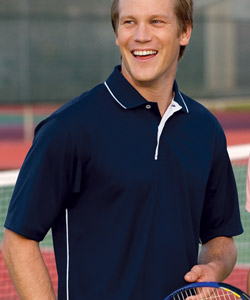 Sport-Tek&amp;#65533; Dri-Mesh Sport Shirt with Striped Collar