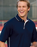 Sport-Tek� Dri-Mesh Sport Shirt with Striped Collar