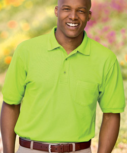 Port Authority&amp;#65533; Silk Touch Pique Knit Sport Shirt with Pocket